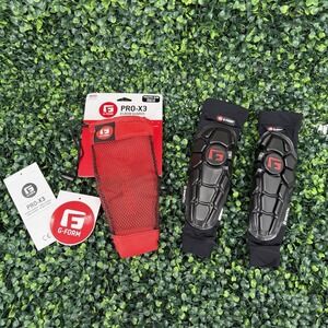 G-Form Pro-X3 Elbow Guards Black and Red Smart Flex Youth Size S/M